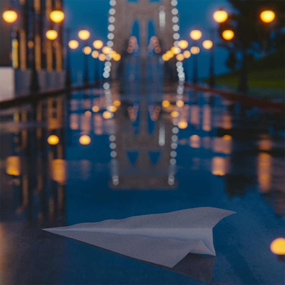 Paper airplane render