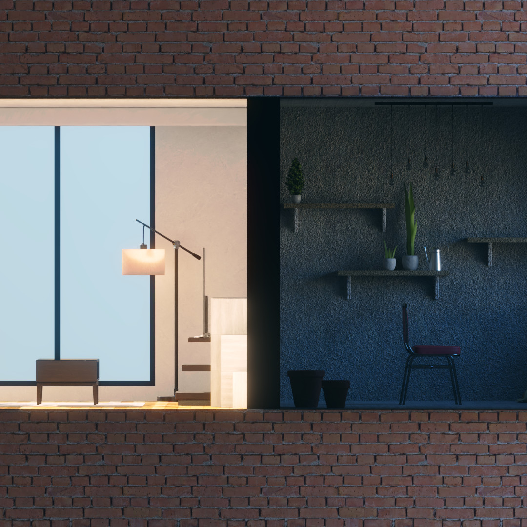 Two rooms render